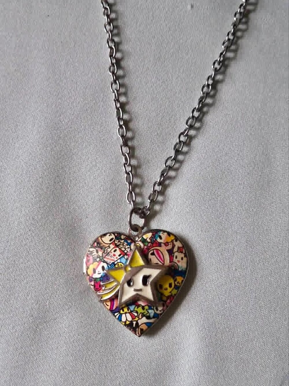 Tokidoki Neon Star Heart Locket Necklace